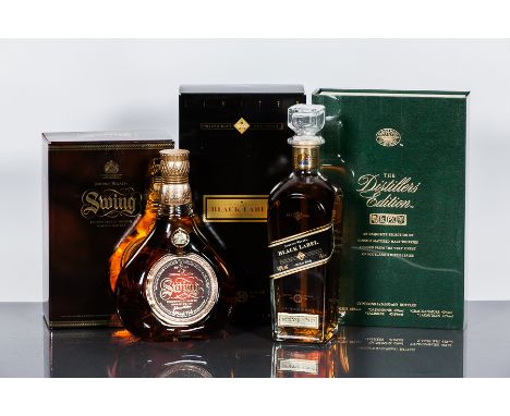 JOHNNIE WALKER SWING 
Blended Scotch Whisky. 75cl, 43% volume, in carton.
JOHNNIE WALKER BLACK LABEL MILLENNIUM EDITION 
Blen