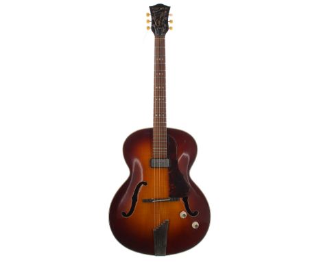 1963 Hofner Senator hollow body electric guitar, made in Germany, ser. no. 1xxx9; Finish: brunette, generally good for age wi