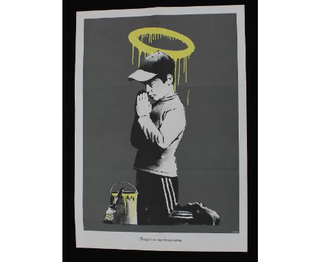 Banksy (British b. 1974) - 'Forgive Us Our Trespassing, 2010', offset coloured lithograph, a two-sided promotional poster for