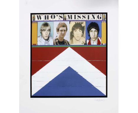The Who - 'Who's Missing' limited edition signed silk screen print by Richard Evans, signed and numbered 143/250, 26.5" x 25.