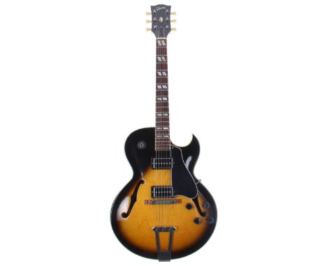 1976 Gibson ES-175T hollow body electric guitar, made in USA, ser. no. 2xxxx3; Finish: sunburst, light checking in places, fu