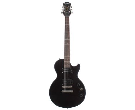 Epiphone limited edition custom shop Les Paul Special II electric guitar, made in Indonesia; Finish: black, ding to the waist