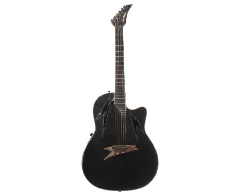 1987 Ovation TB01 Thunderbolt electro-acoustic guitar, made in USA, ser. no. 3xxxx1; Back and sides: Lyrachord bowl back, min