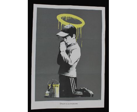 Banksy (British b. 1974) - 'Forgive Us Our Trespassing, 2010', offset coloured lithograph, a two-sided promotional poster for