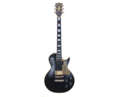 Early 1970s Gibson Les Paul Custom electric guitar, made In USA; Finish: ebony, refinishing, black light shows refinishing to