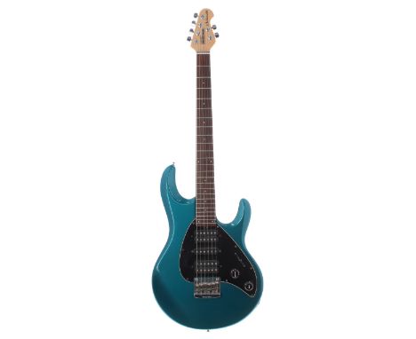 2006 Ernie Ball Music Man Silhouette HSH hardtail electric guitar, made in USA, ser. no. G3xxx5; Finish: teal pearl, a few mi