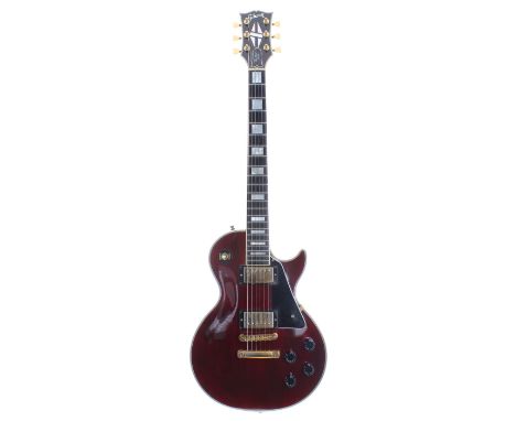 1988 Gibson Les Paul Custom electric guitar, made in USA, ser. no. 8xxx8xx1; Finish: wine red, light buckle marks to back, fu