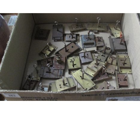 A collection of vintage brass and metal locks with keys. (B.P. 21% + VAT) 