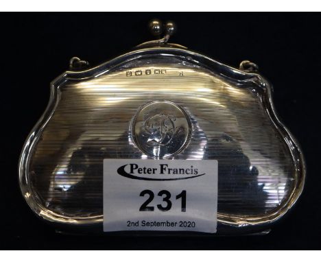 Early 20th Century silver engine turned small ladies purse. Birmingham hallmarks, 1.9 troy ozs approx. (B.P. 21% + VAT) Some 