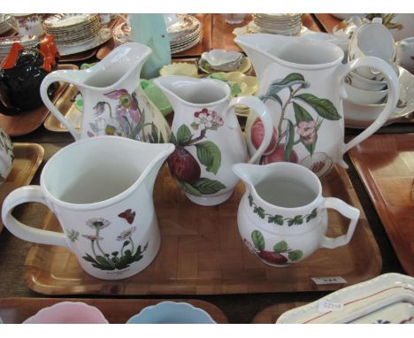 Three trays of Portmeirion 'The Botanic Garden' and variations design items to include; large jugs, lidded tureen, egg cups, 