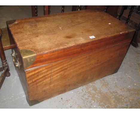 19th Century brass bound camphor wood mariners or travelling trunk. 91cm wide approx. (B.P. 21% + VAT) General wear and tear 