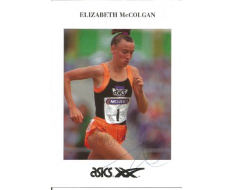 Elizabeth McColgan signed 6x4 colour photo. British former middle-distance and long-distance track and road-running athlete. 