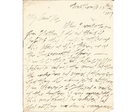 Sir Frederick Fletcher Vane ALS. 1760-1832. Good Condition. All autographed items are genuine hand signed and come with a Cer