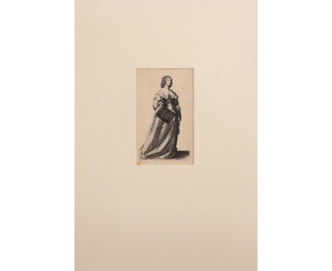 Paar Grafiken 1. Radierung - Wenceslaus HOLLAR VON PRACHNA (1607 Prag - 1677 London) "Dame mit Muff", r.u. Hollar fecit 1639,