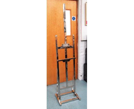 ARTIST EASEL, in chromed metal, 176cm H.