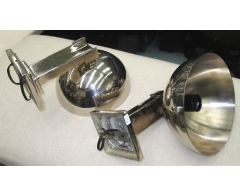 WALL SCONCES, a pair, Art Deco style in chromed metal, 27cm L. (2)