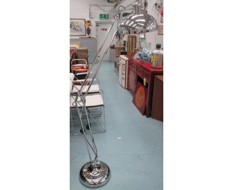 FLOOR STANDING ANGLEPOISE LAMP, in chromed metal, 173cm H. 