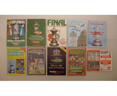 10 x FA Cup Final, Replay and Semi Final programmes from 1978 to 1982 comprising 1 x Final Arsenal Vs Ipswich Town May 6 1978