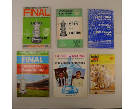 5 x FA Cup 1968 and 1969 programmes comprising 1 x Final Everton Vs West Bromwich Albion May 18 1968 at Empire Stadium Wemble