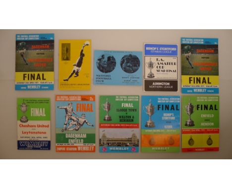 10 x FA Amateur Cup Final and Semi Final programmes from 1968 to 1974 (The Last FAAC Final) comprising 1 x Chesham United Vs 