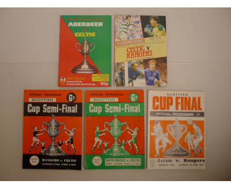 5 x Scottish FA Cup Final and Semi Final programmes 1960 to1989 comprising 1 x Rangers Vs Celtic April 2 1960 Semi Final at H