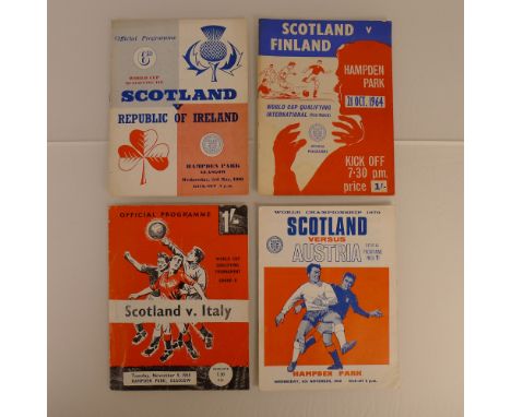 4 x Scotland FIFA World Cup Qualifying Home International programmes from 1961 to 1968 comprising 1 x Scotland Vs Republic of