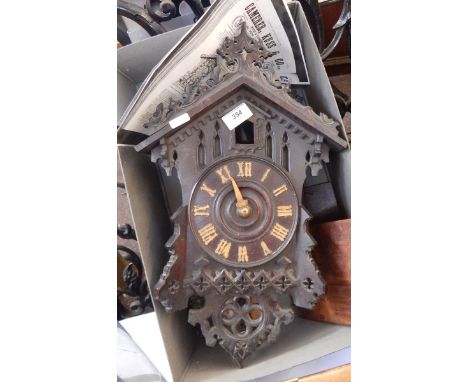 Camerer Kuss & Co cuckoo clock with ornate scroll top and pierced base (damaged) 