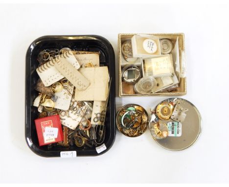 Quantity of various small watch and clock parts 