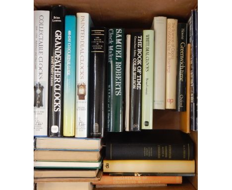 Large quantity of reference books on clocks and clockmaking, including:-Daniels, George, "Watchmaking", Sotherby, Dowler, "Gl