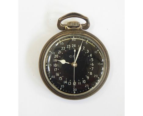 Hamilton Watch Company WWII navigational GCT military pocket watch, the back inscribed indistinctly 'Part No. AN5740 MFR ... 