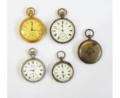 Swiss Gindrat silver hunter pocket watch, key winding with subsidiary seconds dial, Continental silver open-faced key winding