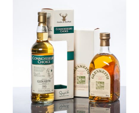 GLEN KEITH 10 YEARS OLD
Single Highland Malt Scotch Whisky. 
70cl. 43% vol. In carton. 
GLEN KEITH 1993 CONNOISSEUR'S CHOICE
