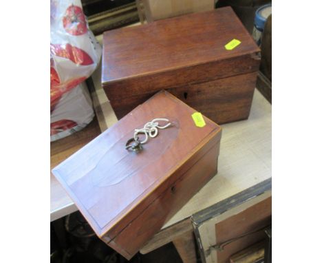 A 19th century tea caddy, together with another box
