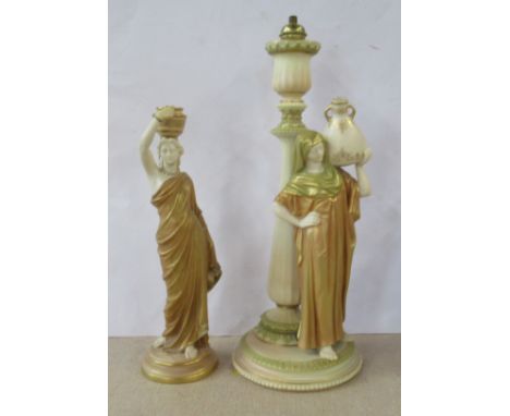 A Royal Worcester shot silt figure, of a water carrier, model number 125, height 10ins, together with a Royal Worcester shot 