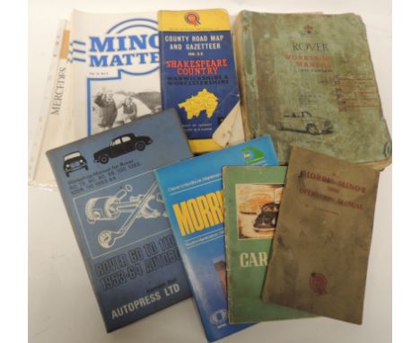 A Rover Workshop Manual 1950 onwards; Morris Minor 1000 Operation Manual; Minor Matters magazines and others