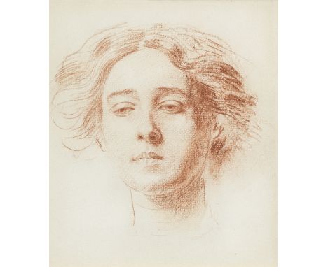 Augustus John O.M., R.A. (British, 1878-1961)Portrait Head of a Girl (Possibly Ethel Nettleship) conté crayon23.2 x 20.1 cm. 