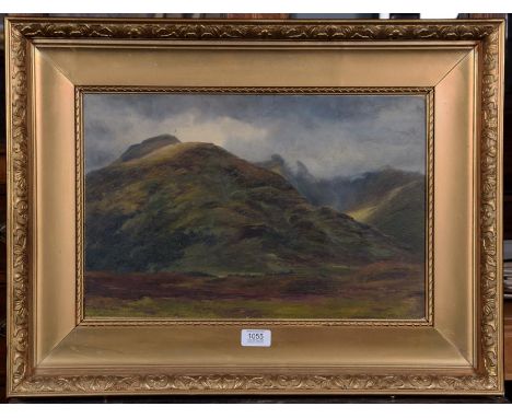 Scottish School (19th century) Highland landscape Indistinctly inscribed verso ''Sketch....'', oil on artist board, 30.5cm by