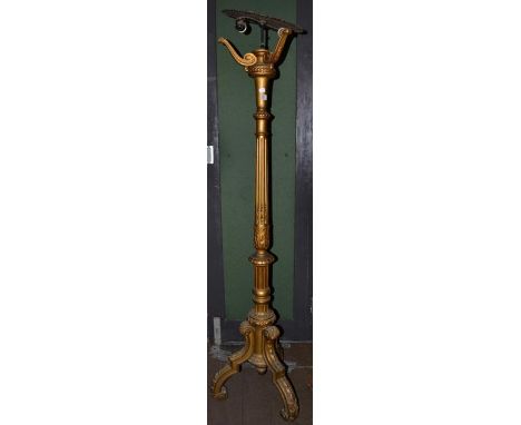 A gilt gesso standard lamp, 183cm high (a.f.) 