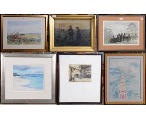 A selection of pictures / prints by Bill Toop, R Hunter, A F Smithy, Lawerence Jenkins, Wendy McBride, and a European hunting