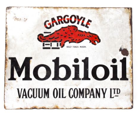 A MOBILOIL ENAMEL SIGN 51cm x 41cm