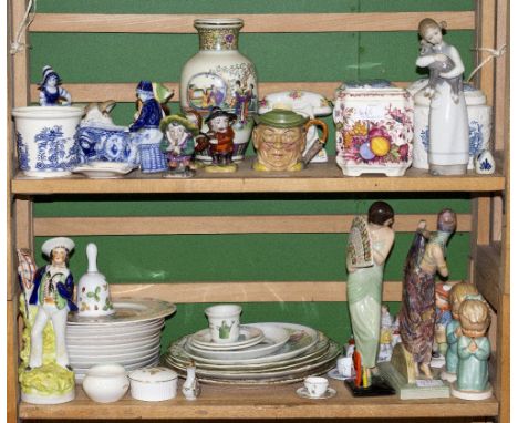 A MIXED LOT OF CERAMICS to include two Kevin Francis figurines modelled by Geoff Blower, a Persian dancer and lady with fan, 
