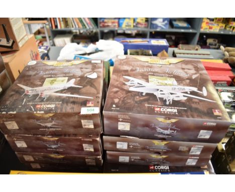 Eight Corgi Classics The Aviation Archive Frontier Airliners 1st Issue 1:144 scale diecasts, 47102 Douglas DC-£-American Airl