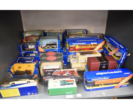 A shelf of 1990's and later Corgi diecasts including 94030 Rolls Royce Corniche, CC06804 1937 Rolls Royce Sedance DeVille, Su