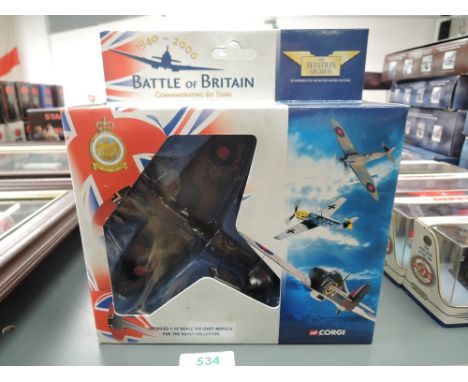 Seven Corgi Aviation Archive Battle of Britain diecasts, 49001 x2, 49201 x2 and 49101 x3, all boxed