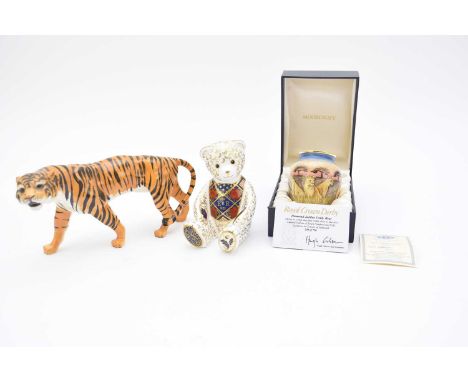 A limited edition Royal Crown Derby Diamond Jubilee Teddy Bear, numbered 248/750, exclusive to Goviers of Sidmouth, with orig