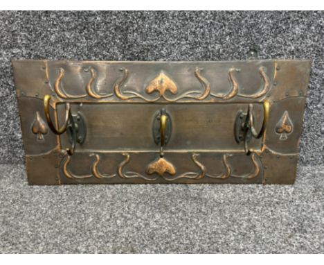 Copper Arts & Crafts 3 way hat & coat rack - 56x26cm