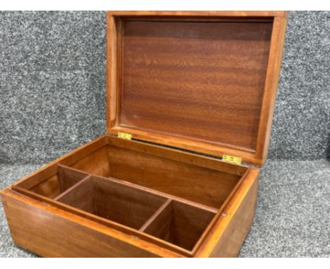 Large vintage solid wooden jewellery box - 4x compartments