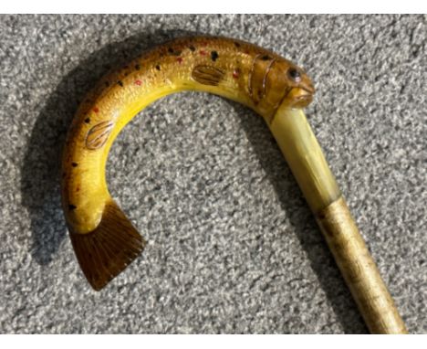 Vintage fish handle crook/walking stick