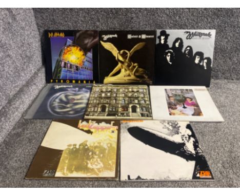 Lot containing vintage LP records to include Whitesnake and Led Zeppelin