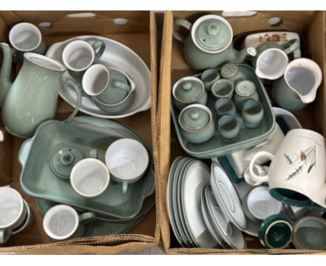 2 boxes of vintage Denby dinnerware